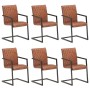 Sillas voladizas de comedor 6 unidades cuero auténtico marrón de , Sillas de comedor - Ref: Foro24-3057793, Precio: 922,48 €,...