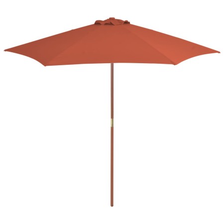 Sombrilla de jardín con palo de madera 270 cm terracota de vidaXL, Sombrillas - Ref: Foro24-44518, Precio: 75,00 €, Descuento: %