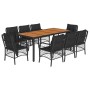 Set de comedor de jardín 9 pzas y cojines ratán sintético negro en Conjuntos de jardín | Comprar online en Foru.es