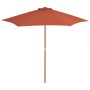 Sombrilla de jardín con palo de madera 270 cm terracota de vidaXL, Sombrillas - Ref: Foro24-44518, Precio: 75,00 €, Descuento: %