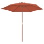 Sombrilla de jardín con palo de madera 270 cm terracota de vidaXL, Sombrillas - Ref: Foro24-44518, Precio: 75,00 €, Descuento: %