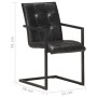 Sillas voladizas de comedor 2 unidades cuero auténtico negro de , Sillas de comedor - Ref: Foro24-321848, Precio: 299,61 €, D...