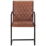 Sillas voladizas de comedor 2 unidades cuero auténtico marrón de , Sillas de comedor - Ref: Foro24-321843, Precio: 292,43 €, ...