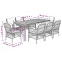 Set de comedor de jardín 9 pzas y cojines ratán sintético negro en Conjuntos de jardín | Comprar online en Foru.es