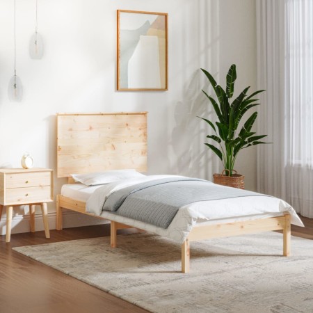 Estructura de cama madera maciza 75x190 cm de , Camas y somieres - Ref: Foro24-3104763, Precio: 84,85 €, Descuento: %