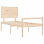 Cama para personas mayores con cabecero madera maciza 100x200cm de , Camas y somieres - Ref: Foro24-3195471, Precio: 147,91 €...
