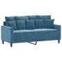 2-teilige Sofagarnitur aus blauem Samt mit Kissen von , Sofas - Ref: Foro24-3201709, Preis: 435,58 €, Rabatt: %