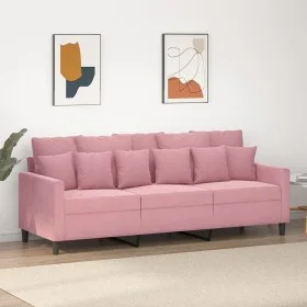 Sofá de 3 plazas terciopelo rosa 180 cm de , Sofás - Ref: Foro24-359316, Precio: 326,58 €, Descuento: %