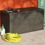 Caja de almacenamiento de jardín marrón ratán PP 120x56x63 cm de vidaXL, Cajas de almacenaje para exteriores - Ref: Foro24-43...