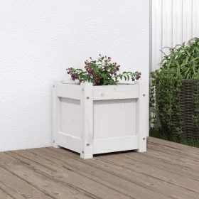 Solid white pine wood planter 31x31x31 cm by , Pots and planters - Ref: Foro24-837396, Price: 31,47 €, Discount: %