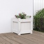 Jardinera de madera maciza de pino blanca 31x31x31 cm de , Maceteros y jardineras - Ref: Foro24-837396, Precio: 31,79 €, Desc...