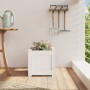 Jardinera de madera maciza de pino blanca 31x31x31 cm de , Maceteros y jardineras - Ref: Foro24-837396, Precio: 31,79 €, Desc...
