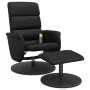 Sillón reclinable masaje con reposapiés cuero sintético negro de , Sillones - Ref: Foro24-356729, Precio: 144,53 €, Descuento: %