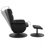 Sillón reclinable masaje con reposapiés cuero sintético negro de , Sillones - Ref: Foro24-356729, Precio: 144,53 €, Descuento: %