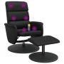 Sillón reclinable masaje con reposapiés cuero sintético negro de , Sillones - Ref: Foro24-356729, Precio: 144,53 €, Descuento: %