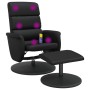 Sillón reclinable masaje con reposapiés cuero sintético negro de , Sillones - Ref: Foro24-356729, Precio: 145,74 €, Descuento: %