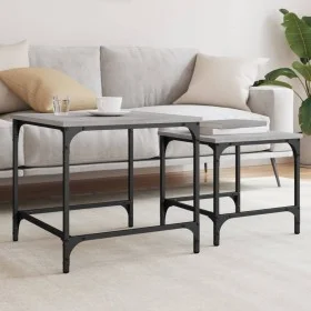 Mesas de centro apilables 2 pzas madera ingeniería gris Sonoma de , Mesas de centro - Ref: Foro24-838921, Precio: 45,67 €, De...
