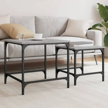 Mesas de centro apilables 2 pzas madera ingeniería gris Sonoma de , Mesas de centro - Ref: Foro24-838921, Precio: 45,67 €, De...