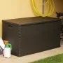 Caja de almacenamiento de jardín marrón ratán PP 120x56x63 cm de vidaXL, Cajas de almacenaje para exteriores - Ref: Foro24-43...