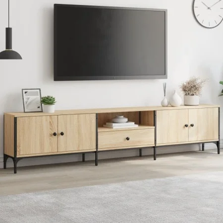 Mueble de TV cajón madera ingeniería roble Sonoma 200x25x44 cm de , Muebles TV - Ref: Foro24-838989, Precio: 110,29 €, Descue...