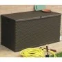 Caja de almacenamiento de jardín marrón ratán PP 120x56x63 cm de vidaXL, Cajas de almacenaje para exteriores - Ref: Foro24-43...