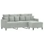 Sofá de 3 plazas con taburete de terciopelo gris claro 180 cm de , Sofás - Ref: Foro24-3201107, Precio: 297,15 €, Descuento: %