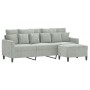 Sofá de 3 plazas con taburete de terciopelo gris claro 180 cm de , Sofás - Ref: Foro24-3201107, Precio: 282,79 €, Descuento: %