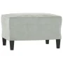 Sofá de 3 plazas con taburete de terciopelo gris claro 180 cm de , Sofás - Ref: Foro24-3201107, Precio: 297,15 €, Descuento: %