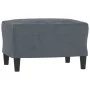 Sofá de 3 plazas con taburete de terciopelo gris oscuro 180 cm de , Sofás - Ref: Foro24-3201056, Precio: 350,28 €, Descuento: %