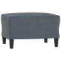 Sofá de 3 plazas con taburete de terciopelo gris oscuro 180 cm de , Sofás - Ref: Foro24-3201056, Precio: 342,32 €, Descuento: %