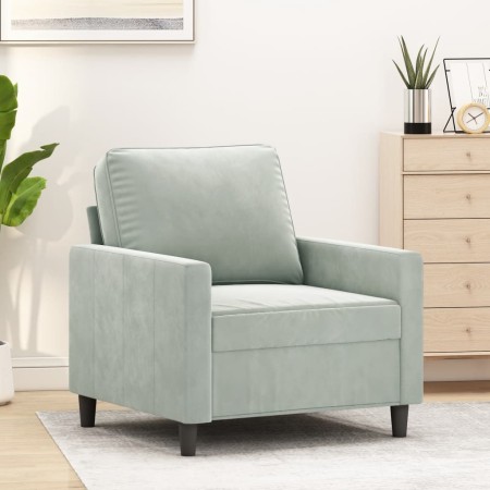 Sillón de terciopelo gris claro 60 cm de , Sofás - Ref: Foro24-359179, Precio: 130,98 €, Descuento: %