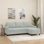 3-seater sofa with light gray velvet stool 180 cm by , Sofas - Ref: Foro24-3201055, Price: 342,38 €, Discount: %