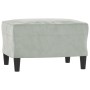 Sofá de 3 plazas con taburete de terciopelo gris claro 180 cm de , Sofás - Ref: Foro24-3201055, Precio: 353,10 €, Descuento: %