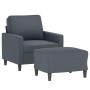 Sillón con taburete terciopelo gris oscuro 60 cm de , Sofás - Ref: Foro24-3201046, Precio: 169,33 €, Descuento: %