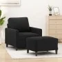 Sillón con taburete terciopelo negro 60 cm de , Sofás - Ref: Foro24-3201050, Precio: 203,50 €, Descuento: %