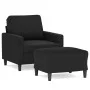 Sillón con taburete terciopelo negro 60 cm de , Sofás - Ref: Foro24-3201050, Precio: 203,50 €, Descuento: %
