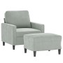 Sillón con taburete terciopelo gris claro 60 cm de , Sofás - Ref: Foro24-3201045, Precio: 175,86 €, Descuento: %