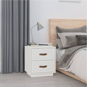 Mesita de noche madera maciza de pino blanco 40x34x45 cm de vidaXL, Mesitas de noche - Ref: Foro24-818327, Precio: 48,93 €, D...