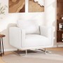 Sillón con patas cromadas cuero sintético blanco en Sillones | Comprar online en Foru.es