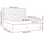Cama box spring con colchón tela marrón oscuro 160x200 cm de , Camas y somieres - Ref: Foro24-3132244, Precio: 578,16 €, Desc...