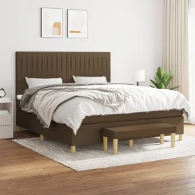 Box spring bed with dark brown fabric mattress 160x200 cm by , Beds and slatted bases - Ref: Foro24-3137328, Price: 573,56 €,...