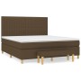 Cama box spring con colchón tela marrón oscuro 160x200 cm de , Camas y somieres - Ref: Foro24-3137328, Precio: 546,81 €, Desc...
