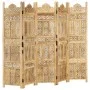 Biombo 5 paneles tallado a mano madera maciza mango 200x165 cm de , Divisores de ambientes - Ref: Foro24-285317, Precio: 311,...
