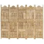 Biombo 5 paneles tallado a mano madera maciza mango 200x165 cm de , Divisores de ambientes - Ref: Foro24-285317, Precio: 311,...