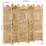 Biombo 5 paneles tallado a mano madera maciza mango 200x165 cm de , Divisores de ambientes - Ref: Foro24-285317, Precio: 318,...