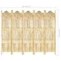 Biombo 5 paneles tallado a mano madera maciza mango 200x165 cm de , Divisores de ambientes - Ref: Foro24-285317, Precio: 311,...