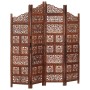 Biombo 4 paneles tallado a mano madera mango marrón 160x165 cm de , Divisores de ambientes - Ref: Foro24-285329, Precio: 279,...