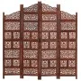 Biombo 4 paneles tallado a mano madera mango marrón 160x165 cm de , Divisores de ambientes - Ref: Foro24-285329, Precio: 273,...