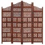 Biombo 4 paneles tallado a mano madera mango marrón 160x165 cm de , Divisores de ambientes - Ref: Foro24-285329, Precio: 279,...