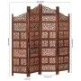 Biombo 4 paneles tallado a mano madera mango marrón 160x165 cm de , Divisores de ambientes - Ref: Foro24-285329, Precio: 273,...